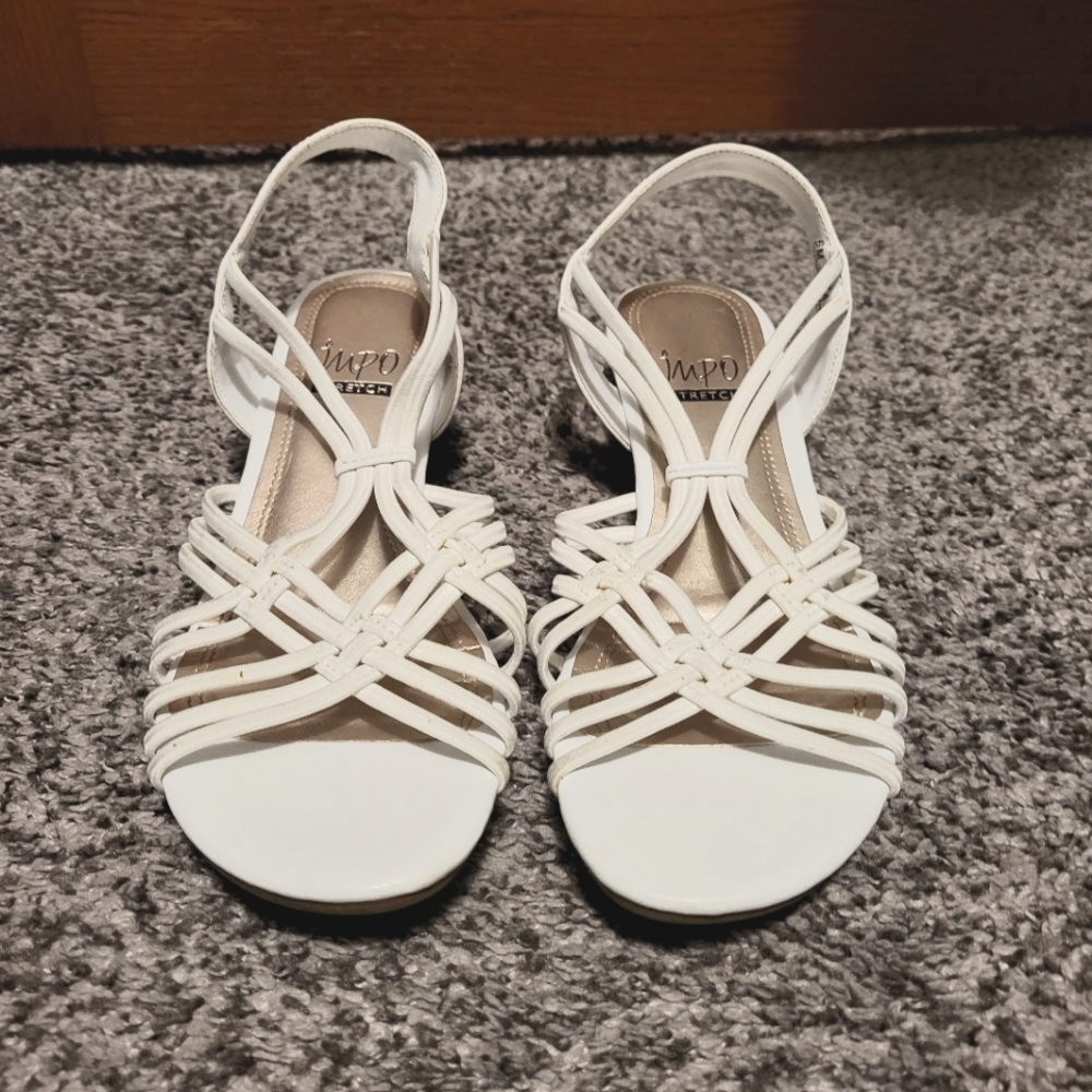 IMPO white stretch sandals